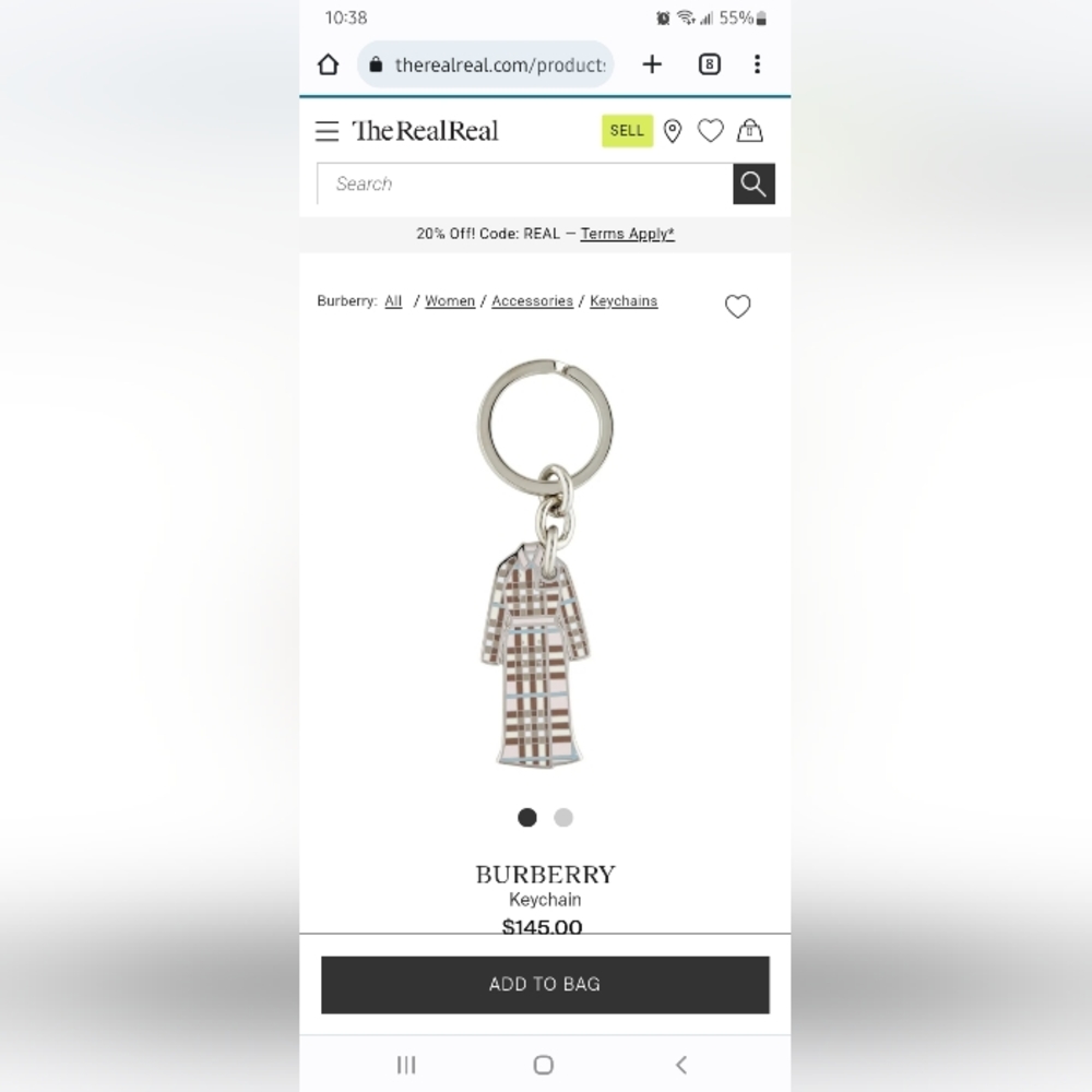 Vintage Burberry Plaid Check Trenchcoat Keychain FOB purse charm Accessory - Picture 7 of 8